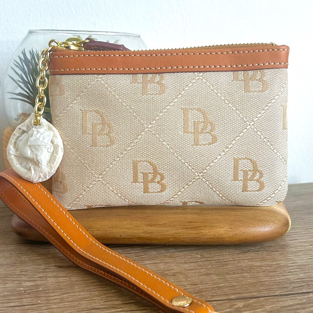 Dooney & Bourke Beige and Tan Wristlet